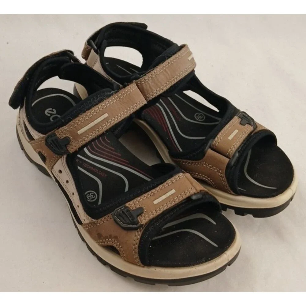 ECCO Yucatan Offroad Sandals mens 39 EUR US 8.5 Black Sport Hiking Water